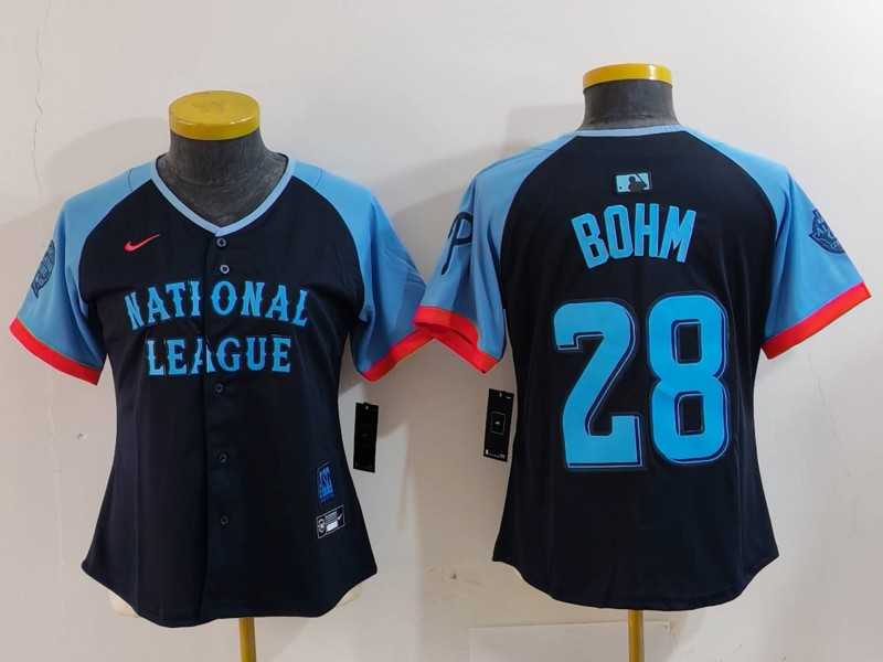 Womens Philadelphia Phillies #28 Alec Bohm Navy 2024 All Star Limited Stitched Jersey->2024 mlb all-star->MLB Jersey